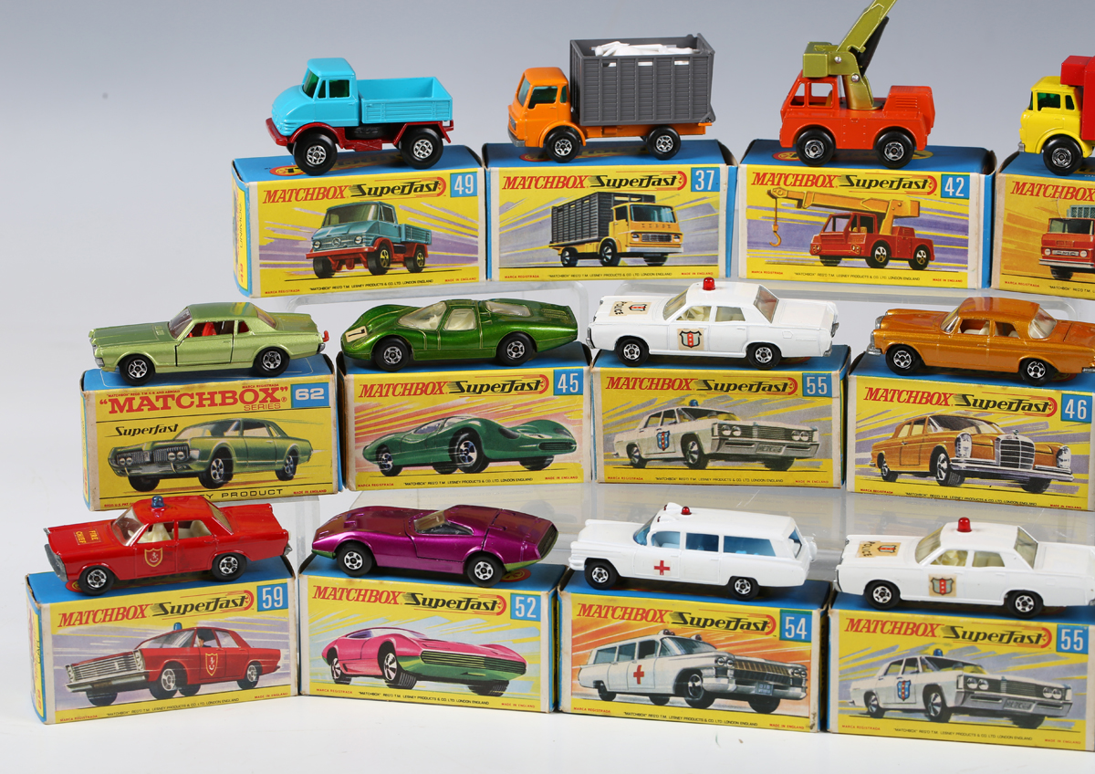 Seventy-five Matchbox Superfast vehicles, including No. 5