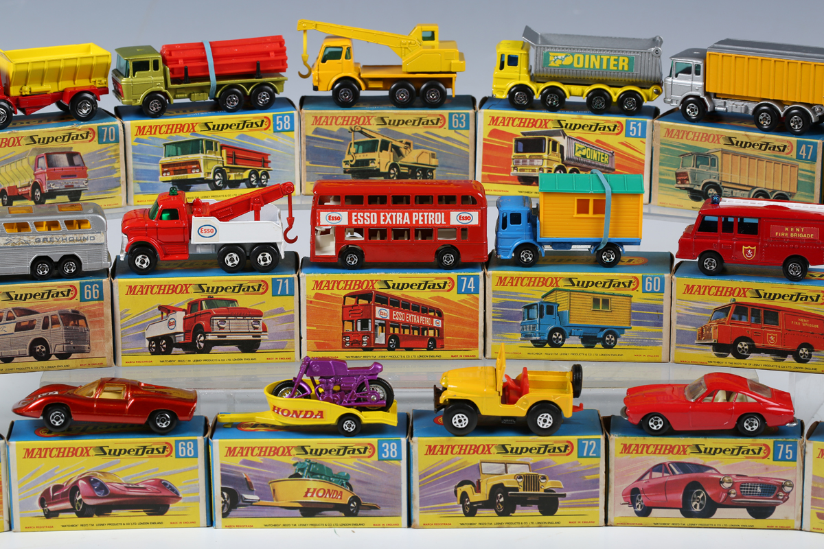 Seventy-five Matchbox Superfast vehicles, including No. 5