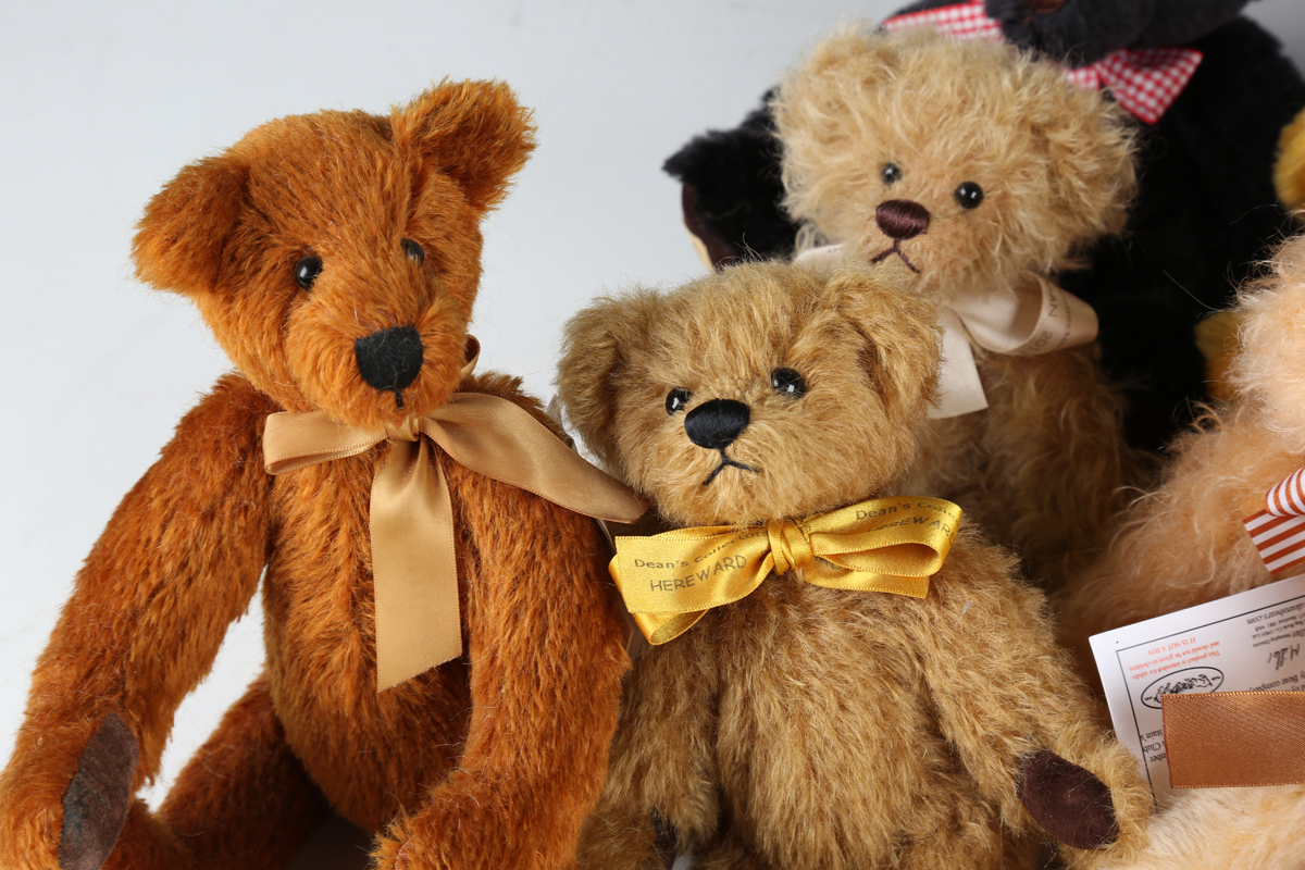 Twenty-five Deans limited edition teddy bears, including Golden