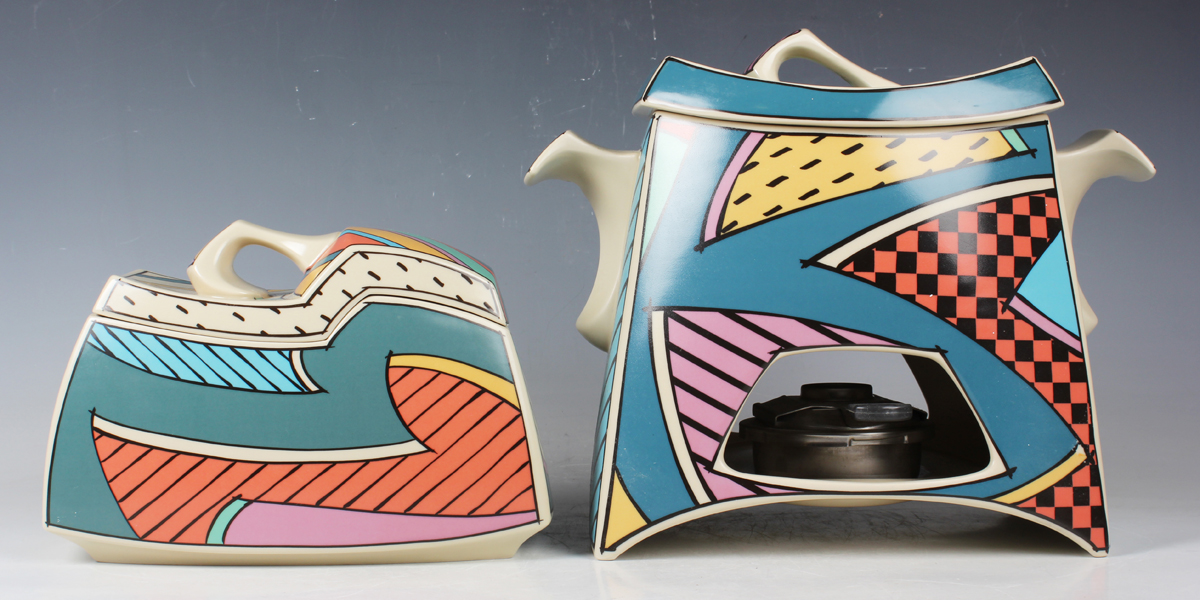 A Rosenthal Studio-Linie Flash pattern Fondue pot, late 20th