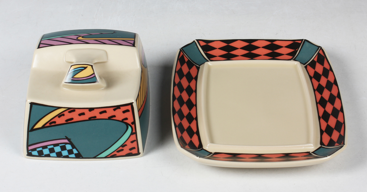 A Rosenthal Studio-Linie Flash pattern Fondue pot, late 20th