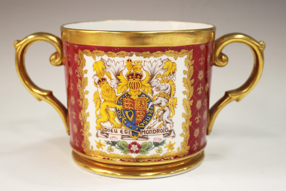 A Tuscan bone china limited edition two-handled 1953 Coronation
