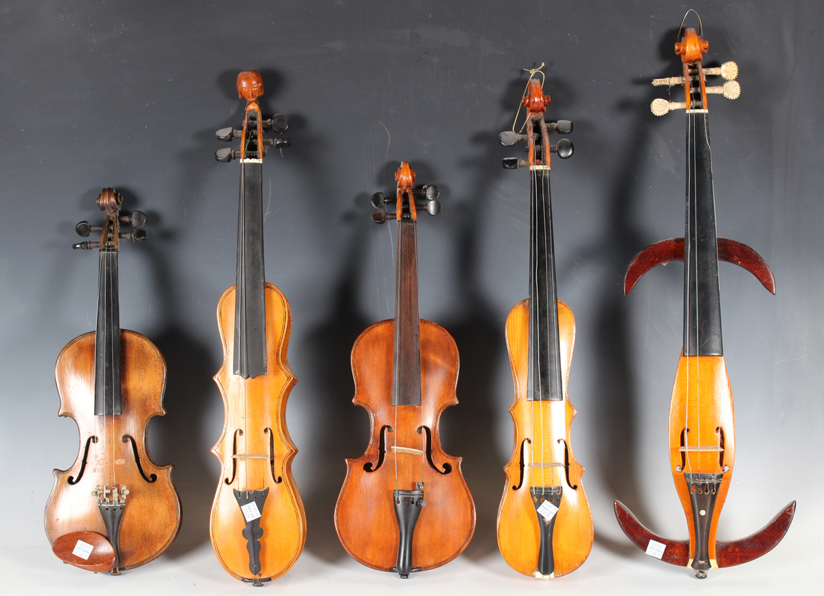 A Group Of Three Modern Hybrid Violin Type Stringed Instruments By 