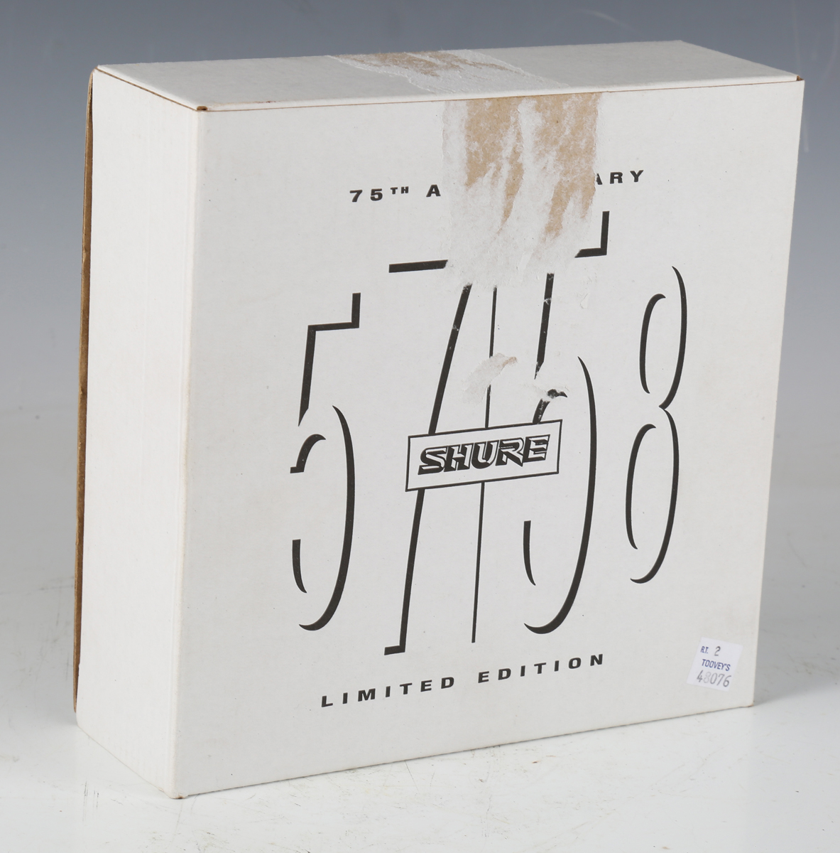 A Shure 75th Anniversary Limited Edition SM57 and SM58 microphone
