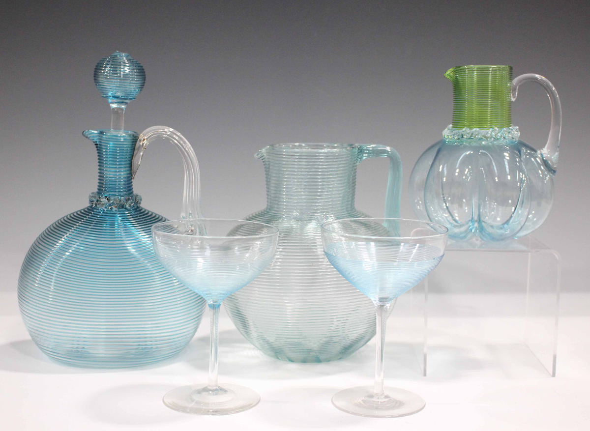 A Mixed Group Of Threaded Stourbridge Glassware With Examples By A Mixed Group Of Threaded Stourbridge Glassware With Examples By
