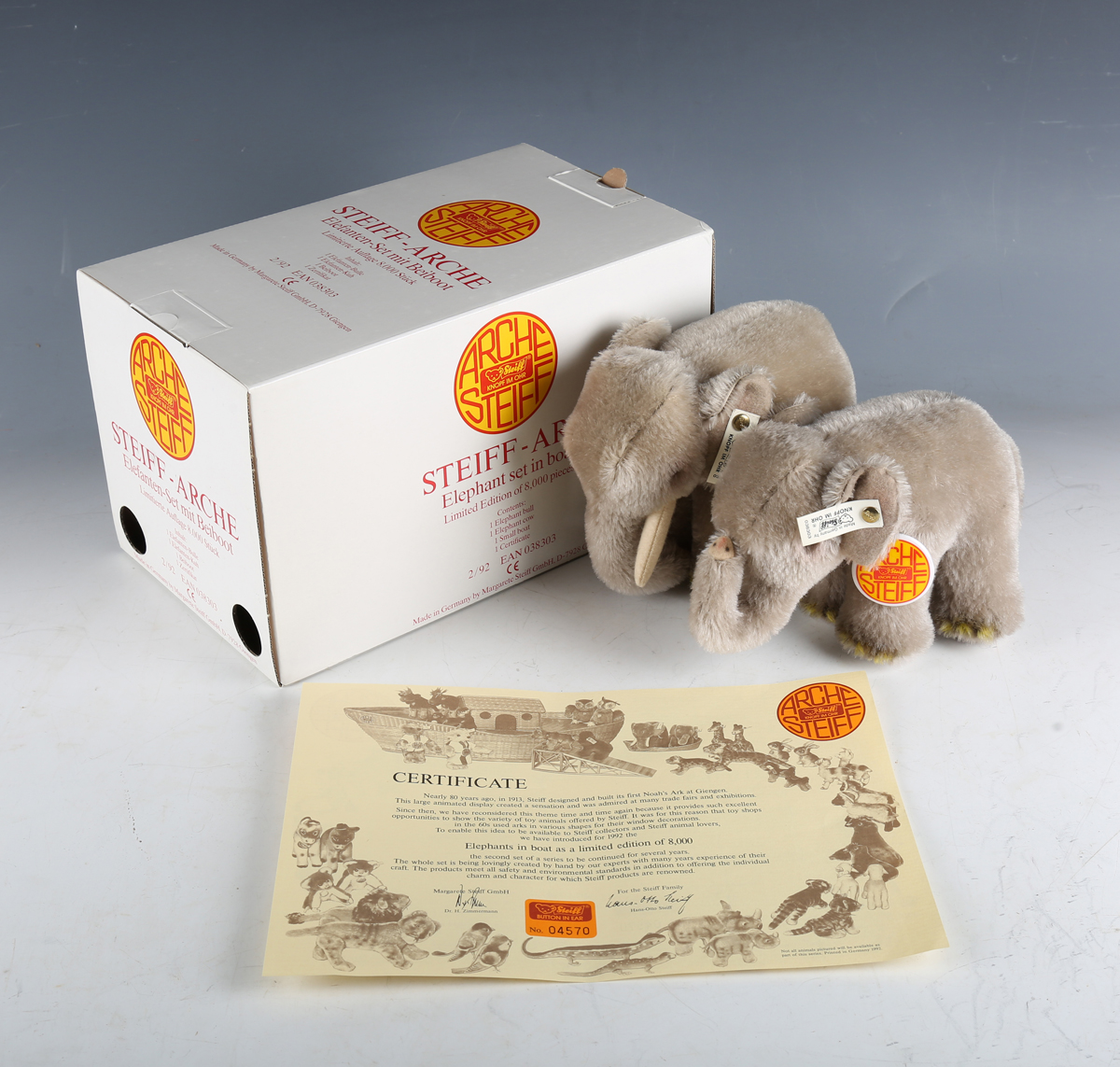 A set of Steiff limited edition Noah's Ark and animals, comprising