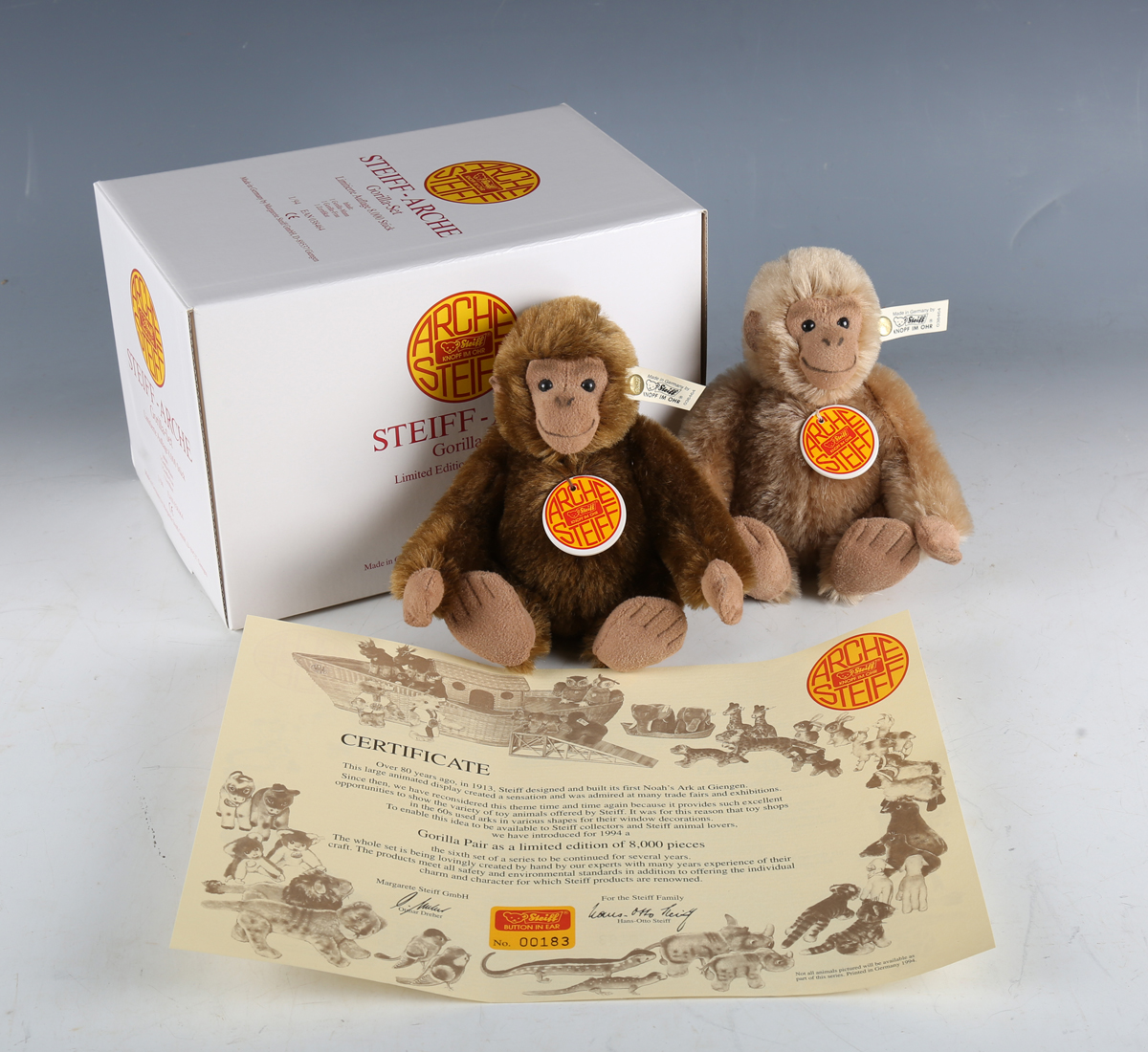 A set of Steiff limited edition Noah's Ark and animals, comprising