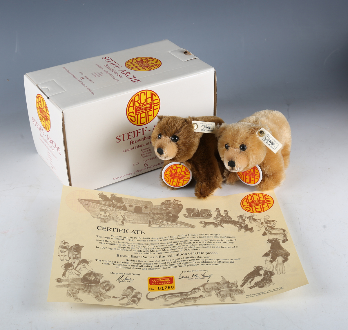 A set of Steiff limited edition Noah's Ark and animals, comprising