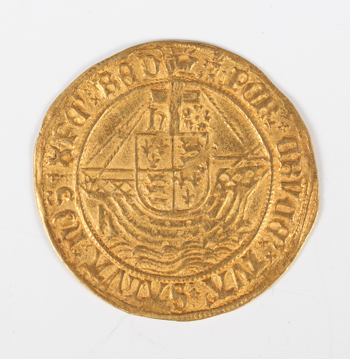A Henry VIII first coinage gold angel 1509-1526, mintmark castle