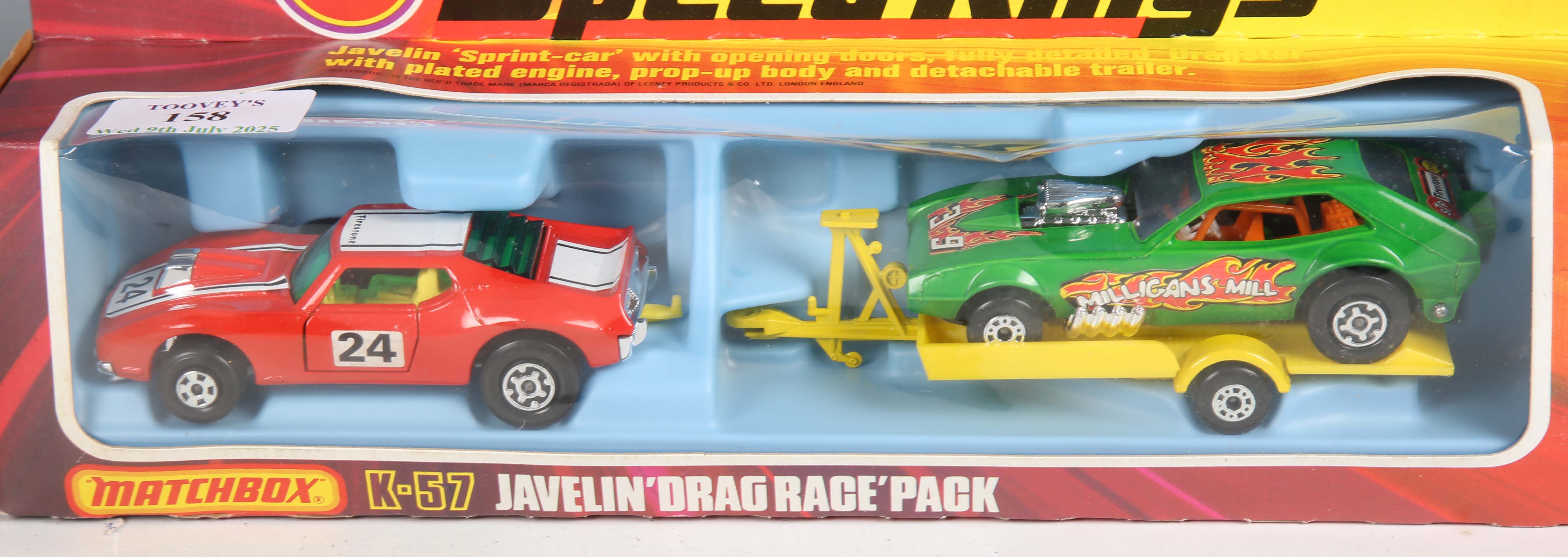 A Matchbox Speed Kings K-57 Javelin Drag Race Pack and a K-58